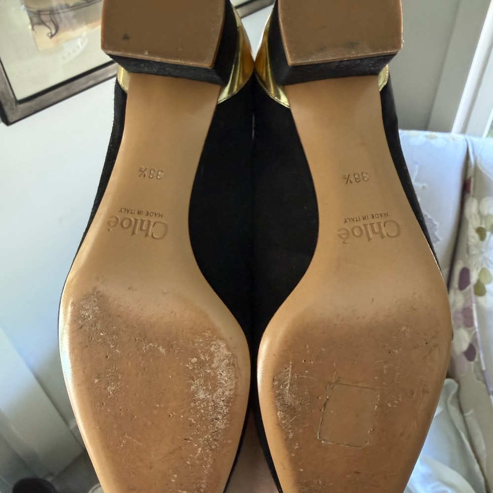 Chloe Black Suade Mary Jane Heels - 1” block heal - 38.5 - Picture 7 of 7